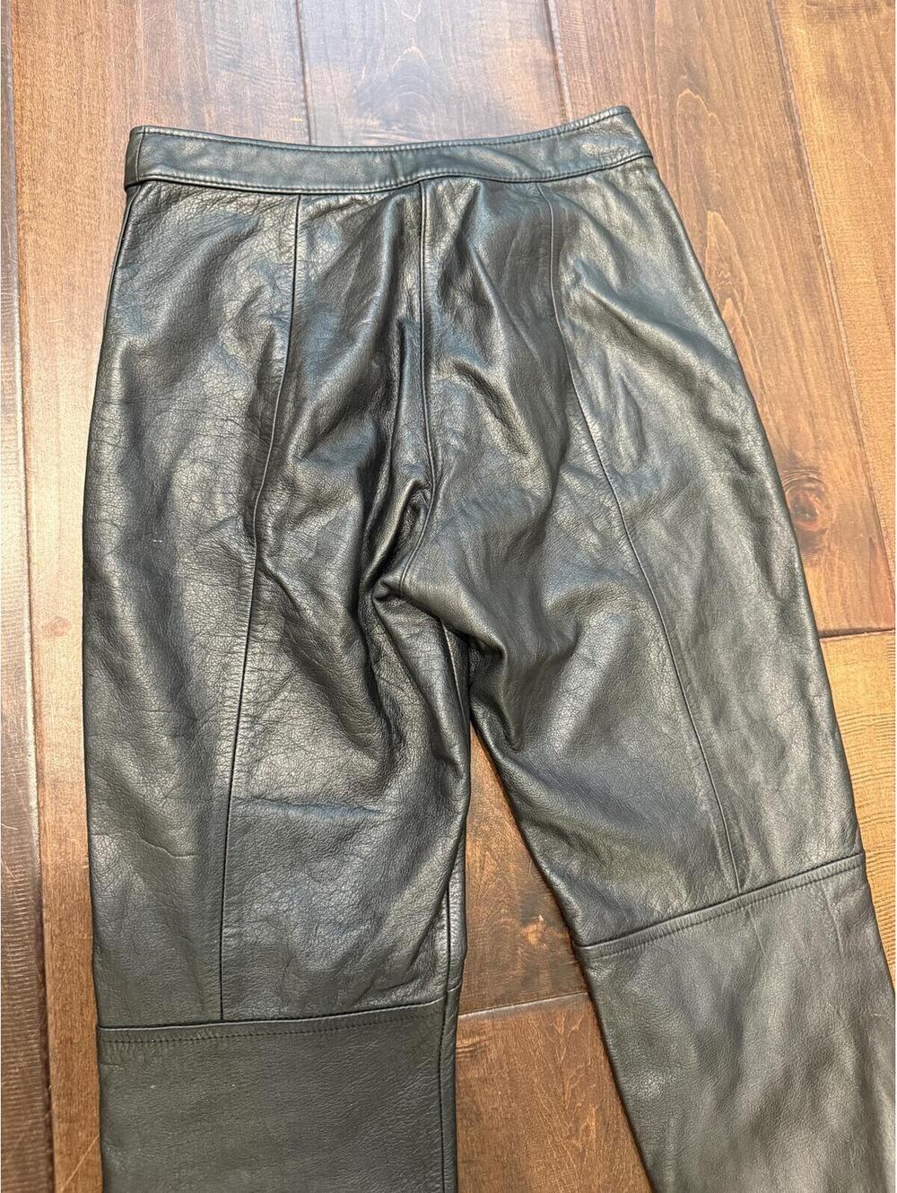 Wilsons Maxima Black Genuine Leather Pants Women’s Size 6 Y2K Moto Slim Fit - Picture 4 of 6